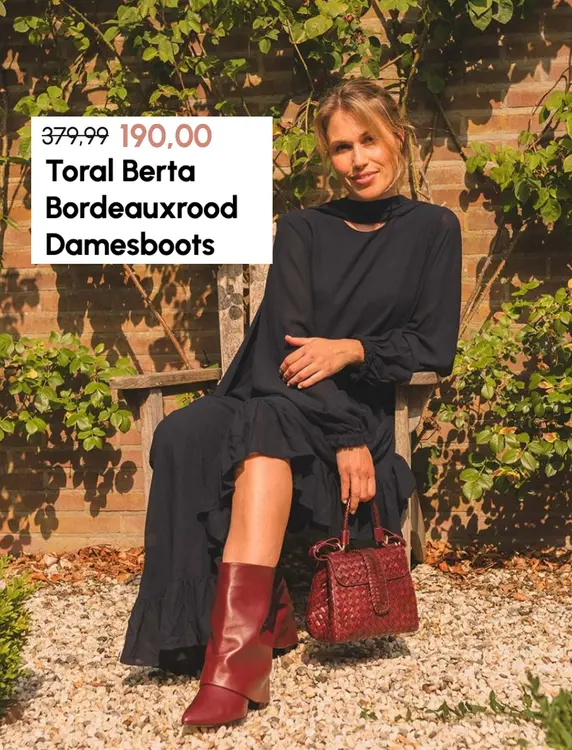 Promotie: Berta Bordeauxrood Damesboots