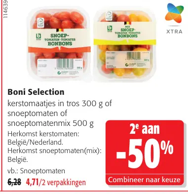 Promotie: Kerstomaatjes in tros of snoeptomaten of snoeptomaten