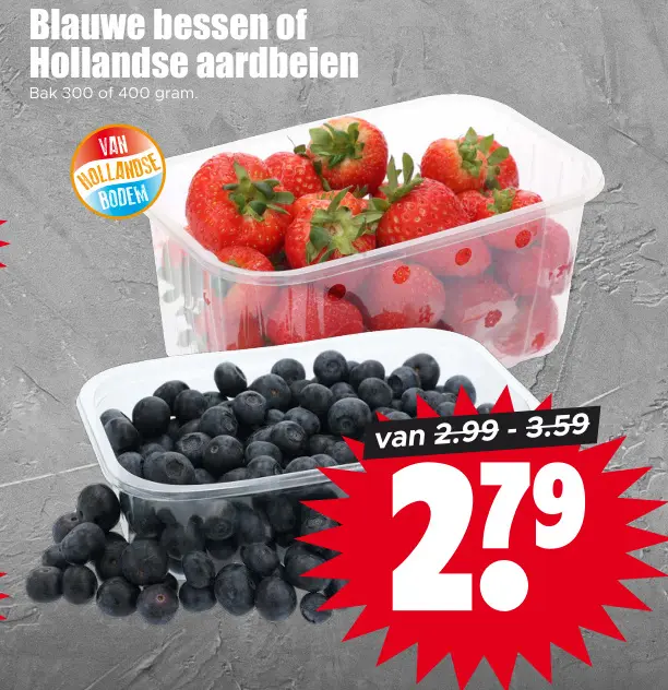 Aanbieding: Blauwe bessen of Hollandse aardbeien