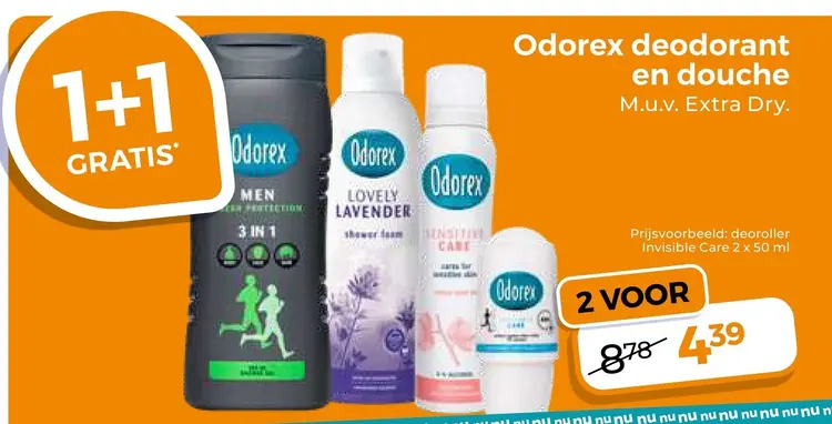 Aanbieding: Odorex deodorant en douche