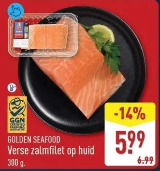 Aanbieding: Verse zalmfilet op huid
