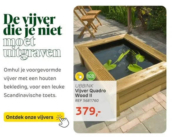 Aanbieding: Vijver Quadro Wood II