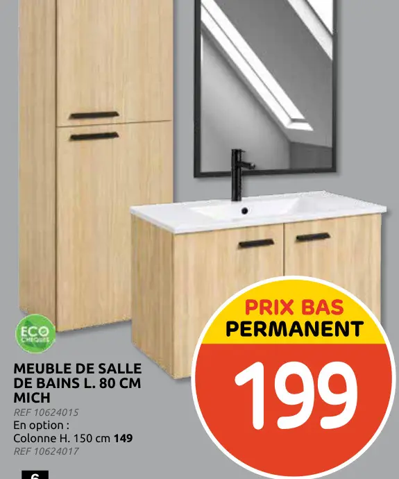 Offre: Meuble de salle de bains l. 80 cm mich