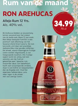 Aanbieding: RON AREHUCAS Añejo Rum 12 Yrs.