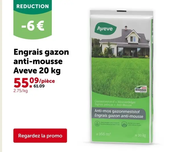 Offre: Engrais gazon anti-mousse