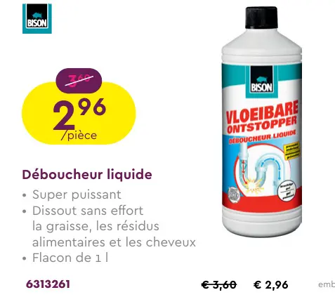 Offre: Déboucheur liquide