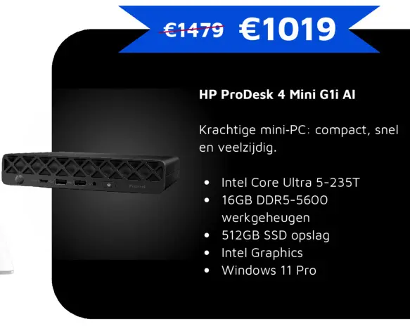 Aanbieding: HP ProDesk 4 Mini G1i Al