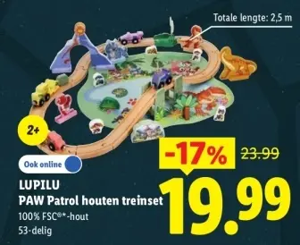 Aanbieding: PAW Patrol houten treinset
