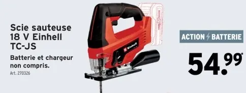 Offre: Scie sauteuse 18 V Einhell TC-JS