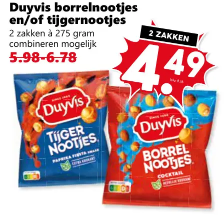 Aanbieding: Borrelnootjes en/of tijgernootjes