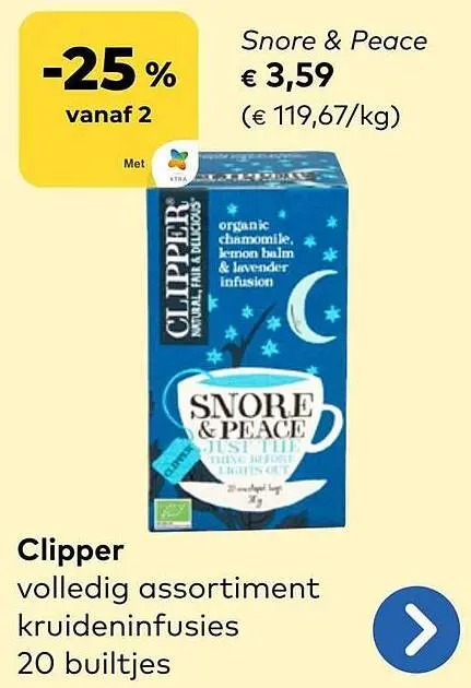 Promotie: Clipper volledig assortiment kruideninfusies