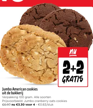 Aanbieding: Jumbo American cookies uit de bakkerij