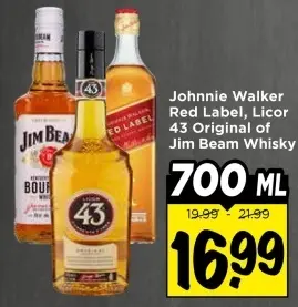 Aanbieding: Johnnie Walker Red Label, Licor 43 Original of Jim Beam Whisky