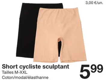 Offre: Short cycliste sculptant