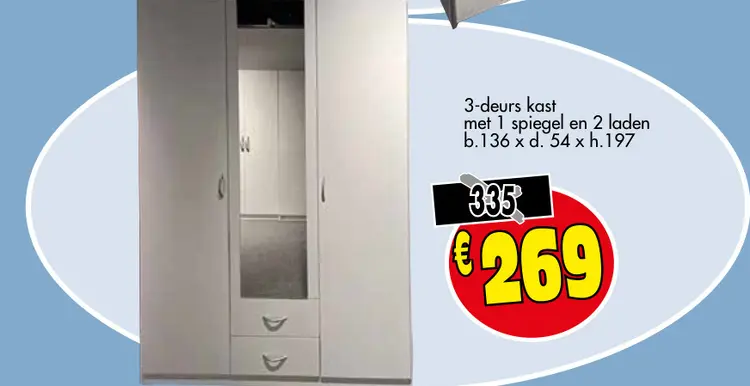 Promotie: 3-deurs kast