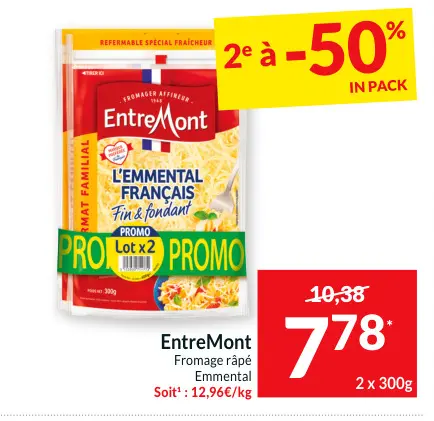 Offre: Fromage râpé Emmental