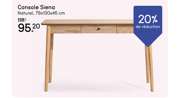 Offre: Console Siena - couleur naturelle - 79x130x45 cm