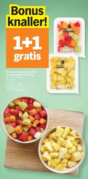 Promotie: Verse ananas en meloenmix