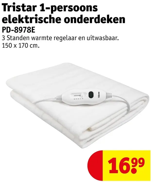 Promotie: 1-persoons elektrische onderdeken PD-8978E