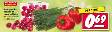 Aanbieding: Rode paprika, bosuien of snack radijsjes