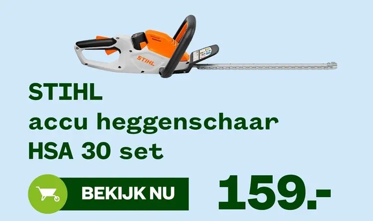 Aanbieding: STIHL accu heggenschaar HSA 30 set