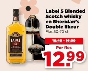 Aanbieding: Blended Scotch whisky en Sheridan's Double likeur