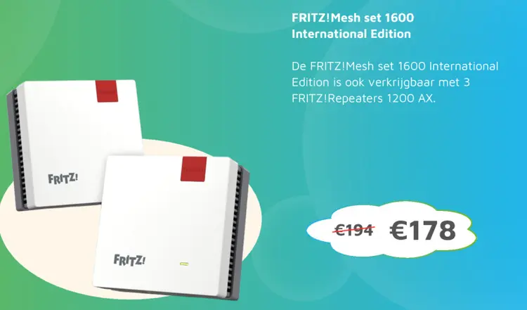 Aanbieding: FRITZ!Mesh set 1600 International Edition