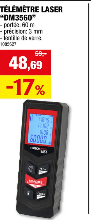 Offre: Futech Easy DM3560 télémètre laser 60m