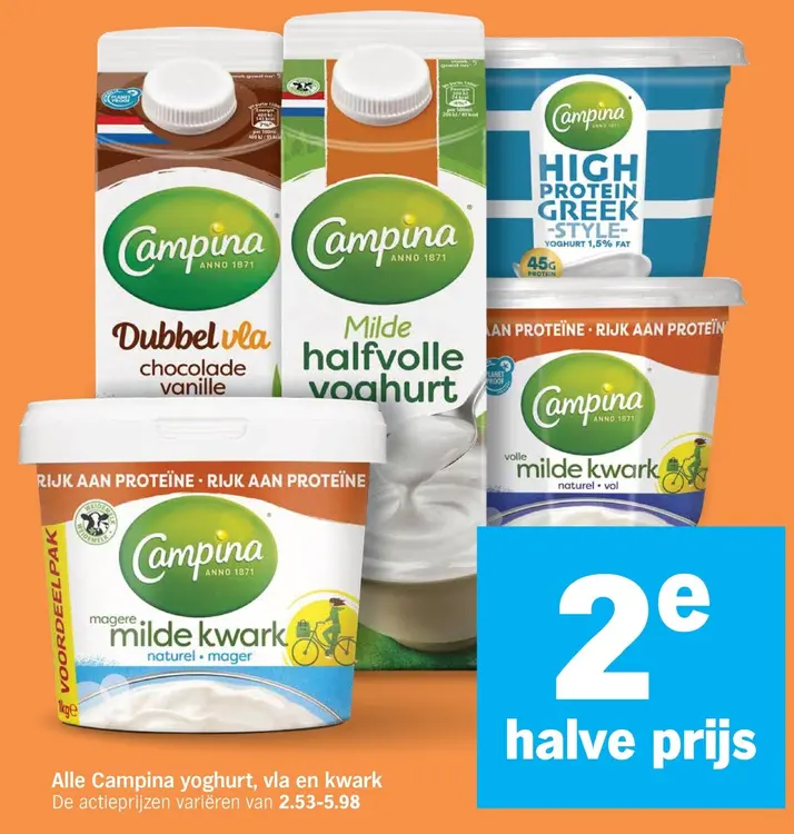Aanbieding: Campina yoghurt, vla en kwark