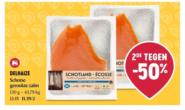 Promotie: Delhaize Schotse gerookte zalm