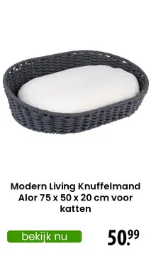 Aanbieding: Modern Living Knuffelmand Alor 75 x 50 x 20 cm voor katten
