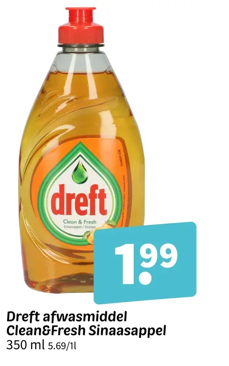 Aanbieding: afwasmiddel Clean&Fresh Sinaasappel