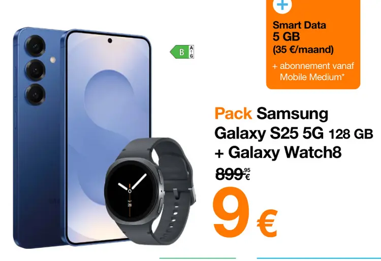Promotie: Galaxy S25 5G 128 GB + Galaxy Watch8