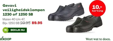 Aanbieding: Gevavi veiligheidsklompen 1230 of 1250 SB