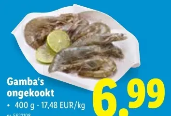 Promotie: Gamba's ongekookt