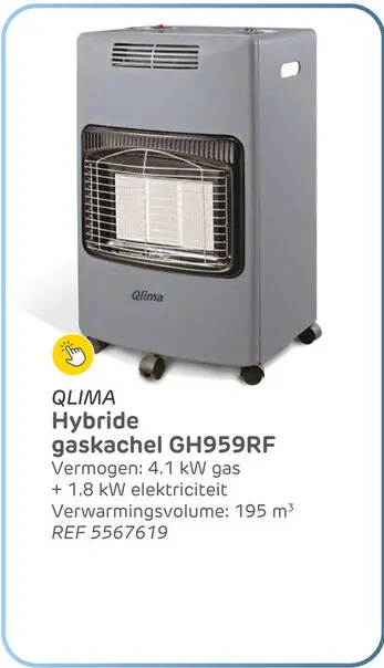 Aanbieding: Qlima gaskachel gh959rf 5,9kw