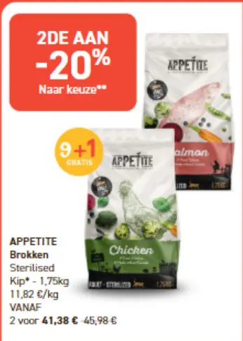 Promotie: APPETITE Brokken Sterilised Kip