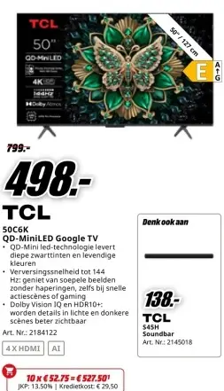 Aanbieding: 50C6K QD-MiniLED Google TV