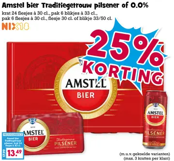Aanbieding: Amstel bier Traditiegetrouw pilsener of 0.0%