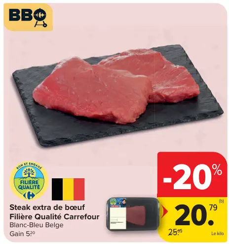 Offre: Steak extra de bœuf