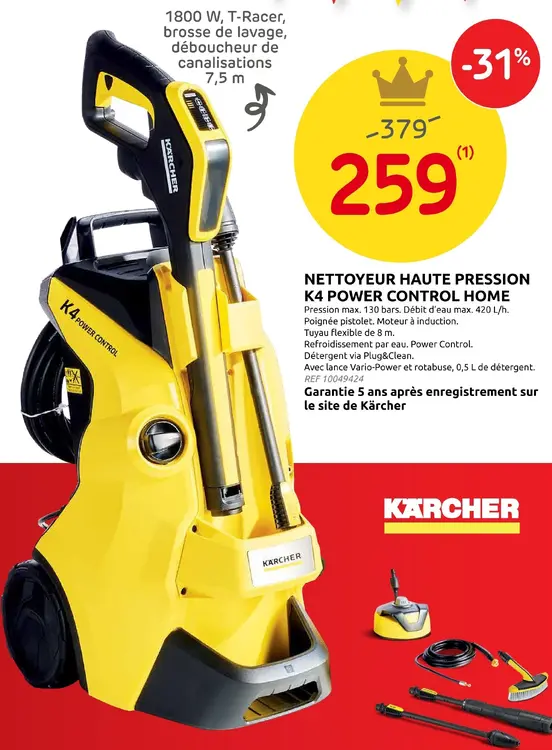 Offre: Nettoyeur haute pression K4 Power Control Home