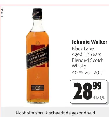 Promotie: Black Label Aged 12 Years Blended Scotch Whisky