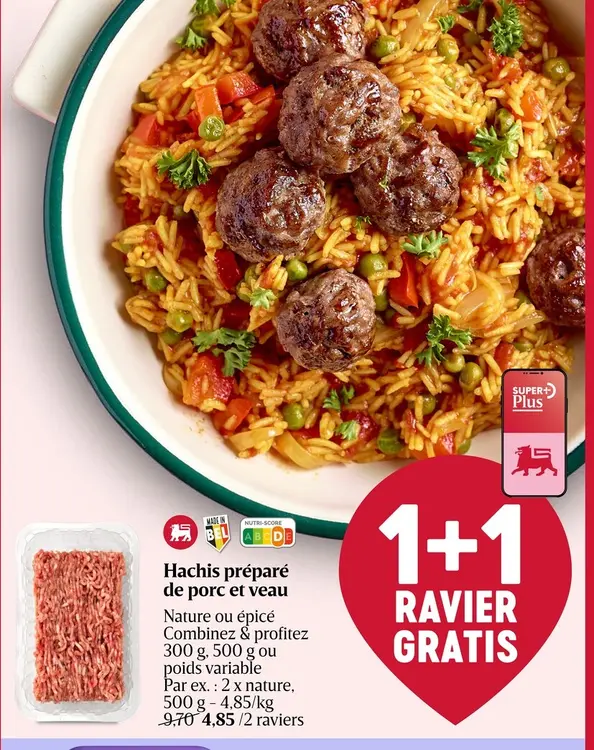Offre: Hachis préparé de porc et veau