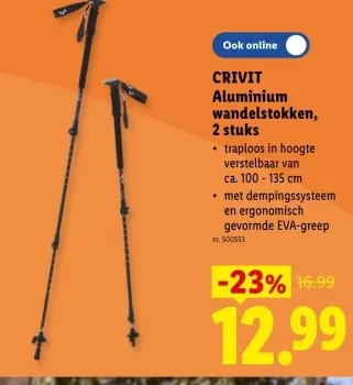Promotie: Aluminium wandelstokken