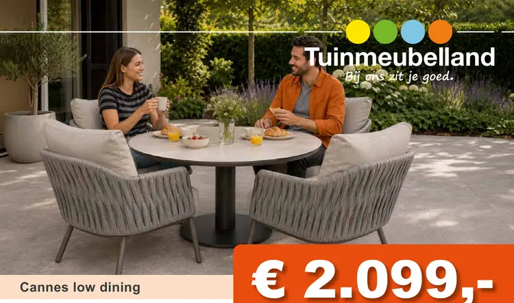 Aanbieding: Cannes low dining tuinset