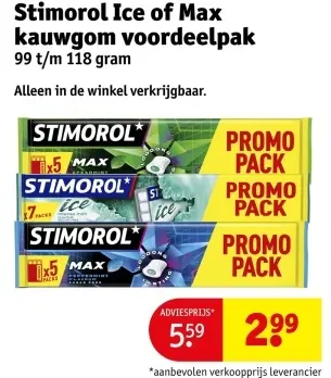 Aanbieding: Stimorol Ice of Max kauwgom voordeelpak
