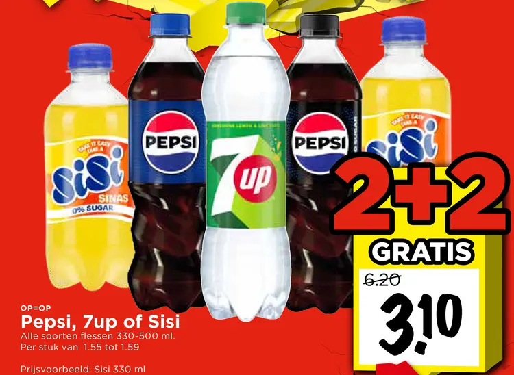 Aanbieding: Pepsi, 7up of Sisi