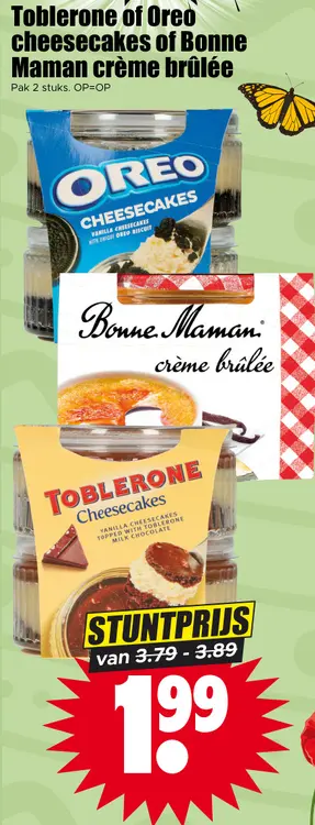 Aanbieding: Toblerone of Oreo cheesecakes of Bonne Maman 