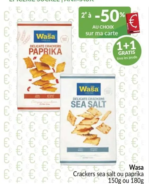 Offre: Crackers sea salt ou paprika