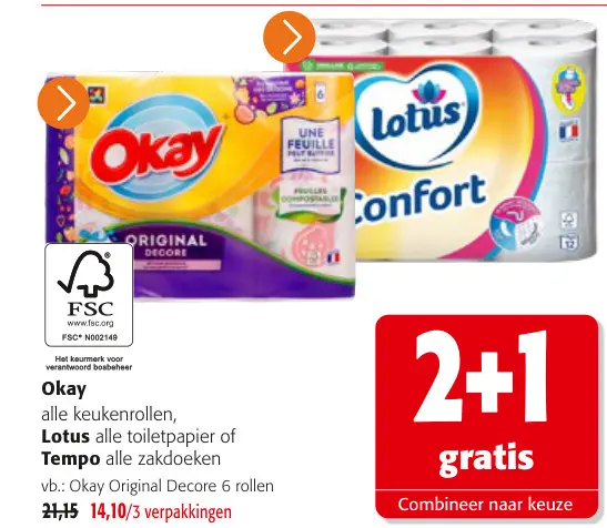 Promotie: Keukenrollen, toiletpapier of zakdoeken